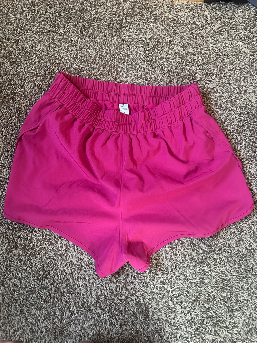 Yogalicious Bright Pink Athletic Elastic Waist Shorts